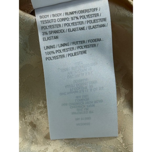 Isaac Mizrahi Live Champagne Floral Jacquard Peplum Blouse Gold Size 6 - Picture 9 of 10